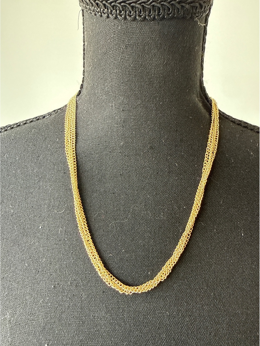 Lia Sophia Gold Tone Multi Strand Chain Necklace 18” + 3.5” Extender Woven